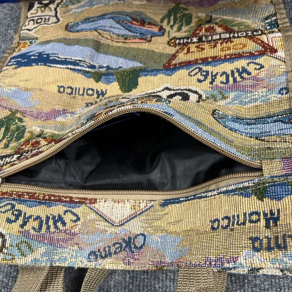 Pioneer Express Route 66 Tapestry Travel Bag Carry-On Tote‎ Matching Coin Purse